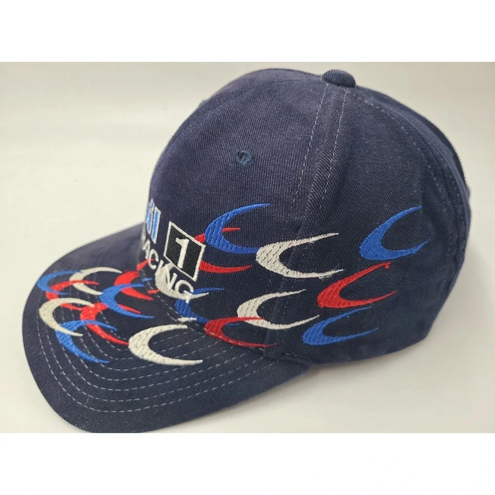 Vintage Jeremy Mayfield #12 Mobil‎ 1 Racing Chase Snapback Hat Cap NASCAR Blue